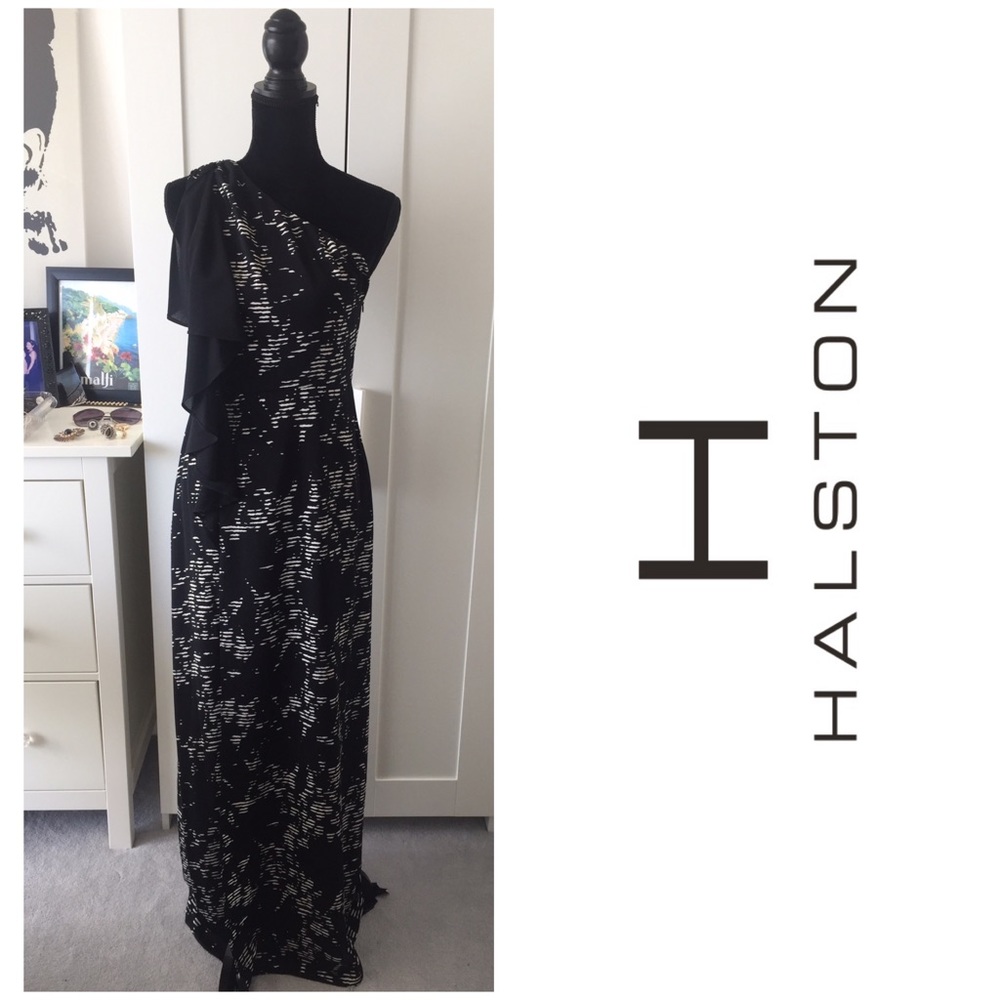 H Halston Asymmetrical Evening Dress - Picture 3 of 7